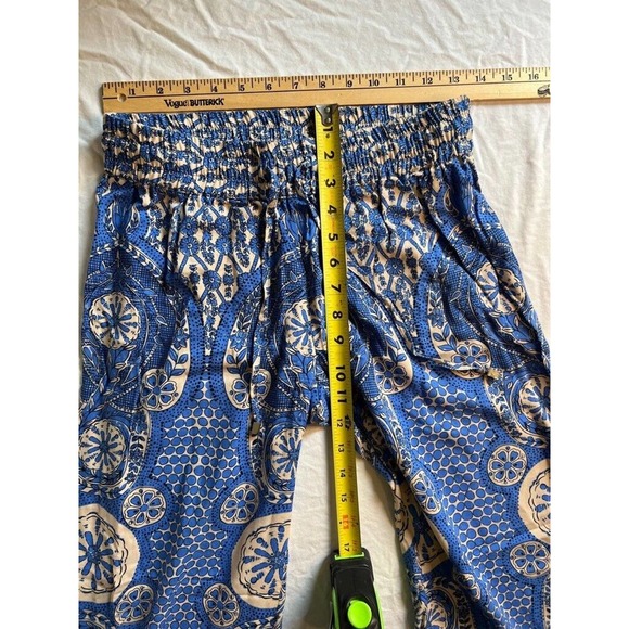 Rose & Thyme Womens Pants Multicolor Geometric High Rise Pull On Smocked Boho S - Picture 4 of 9